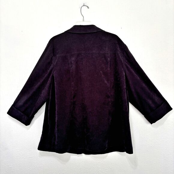 JM Collection Women Button Up Shacket Size 22W Faux Suede Tunic Office Western - Picture 2 of 7